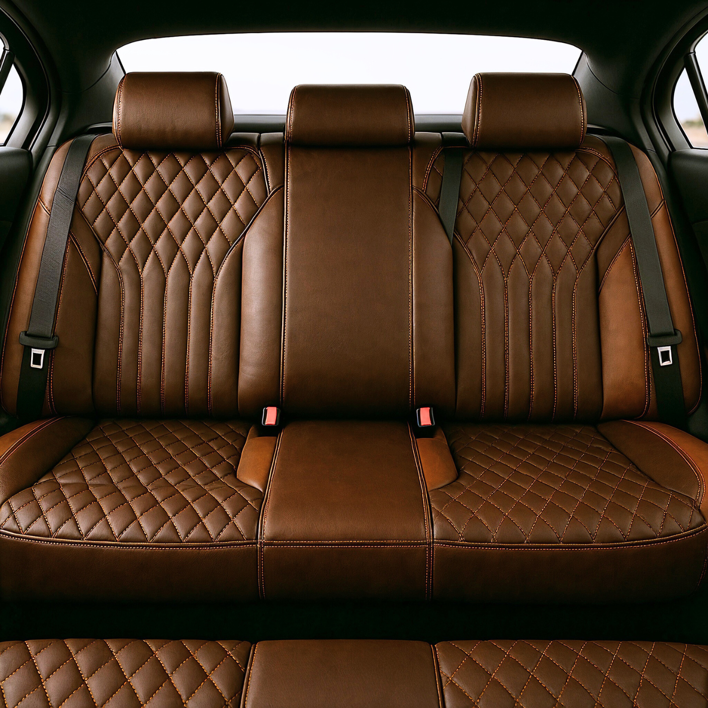 Diamond Chevron Stitching Coffee