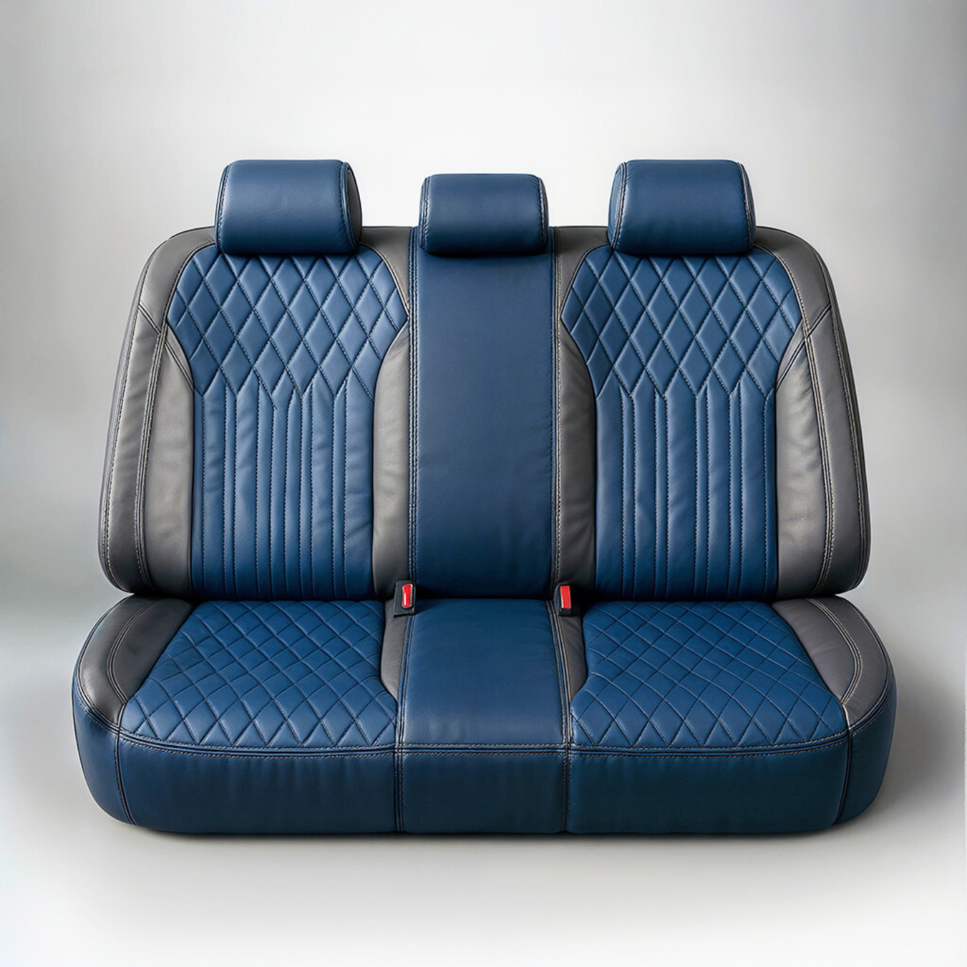 Diamond Chevron Stitching Blue&Grey