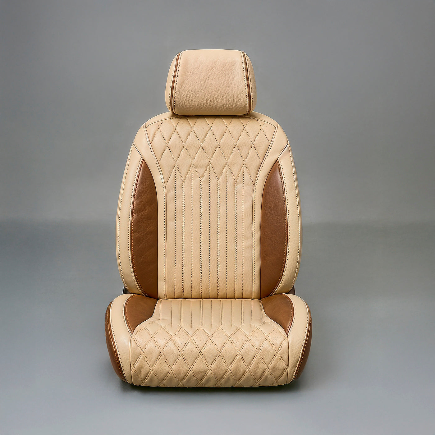 Diamond Chevron Stitching Beige