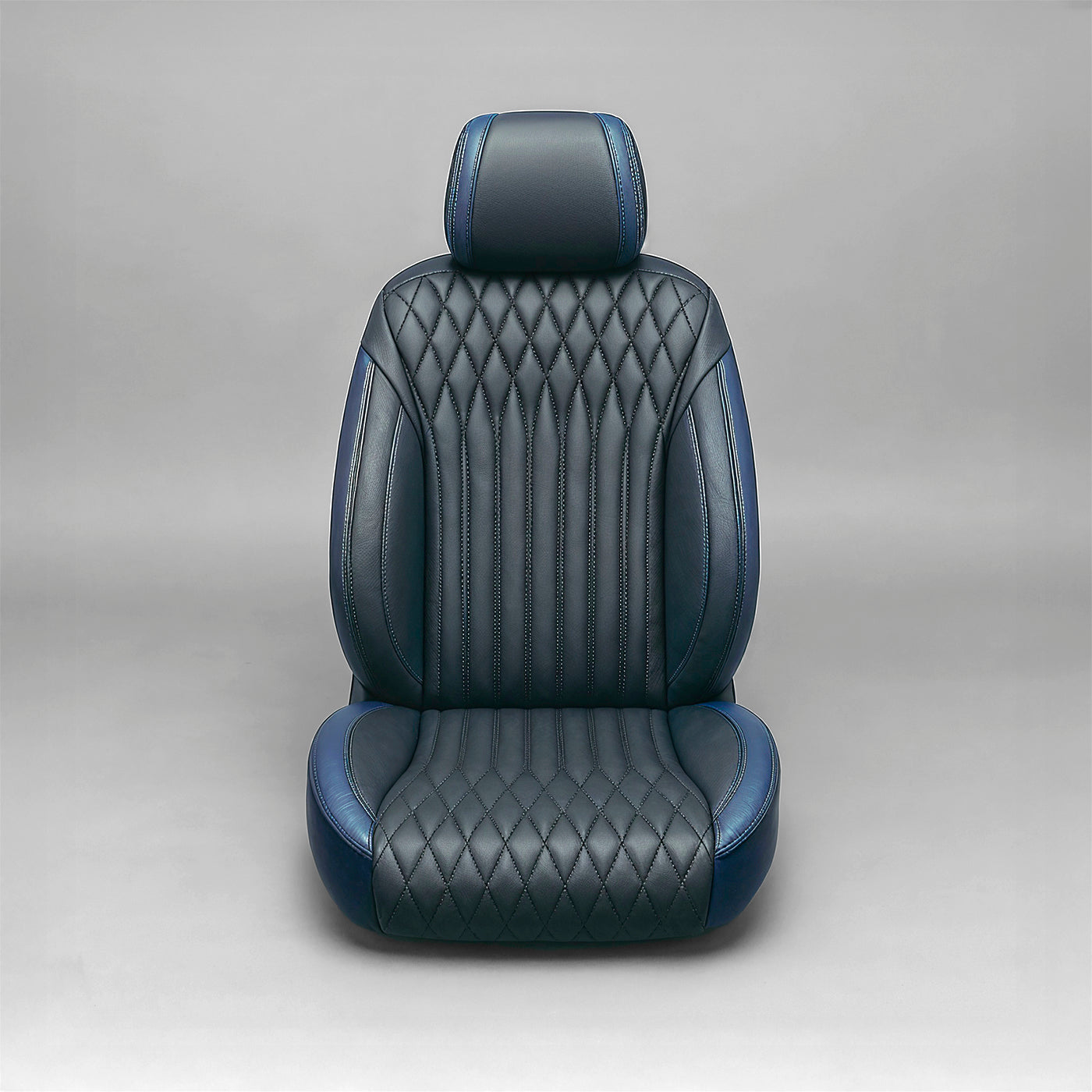 Diamond Chevron Stitching Gray&Blue