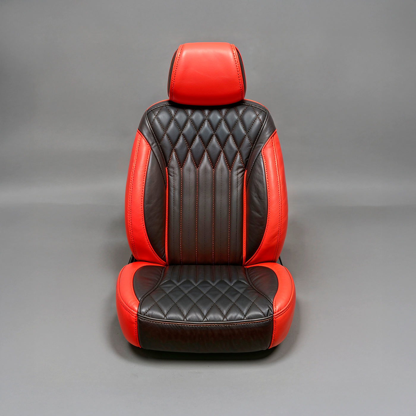 Diamond Chevron Stitching Black&Red