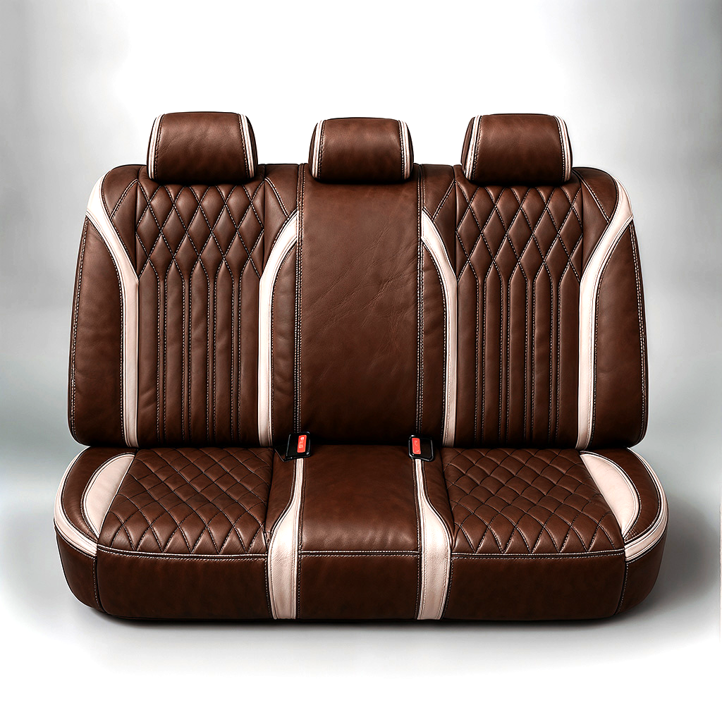 Diamond Chevron Stitching Brown