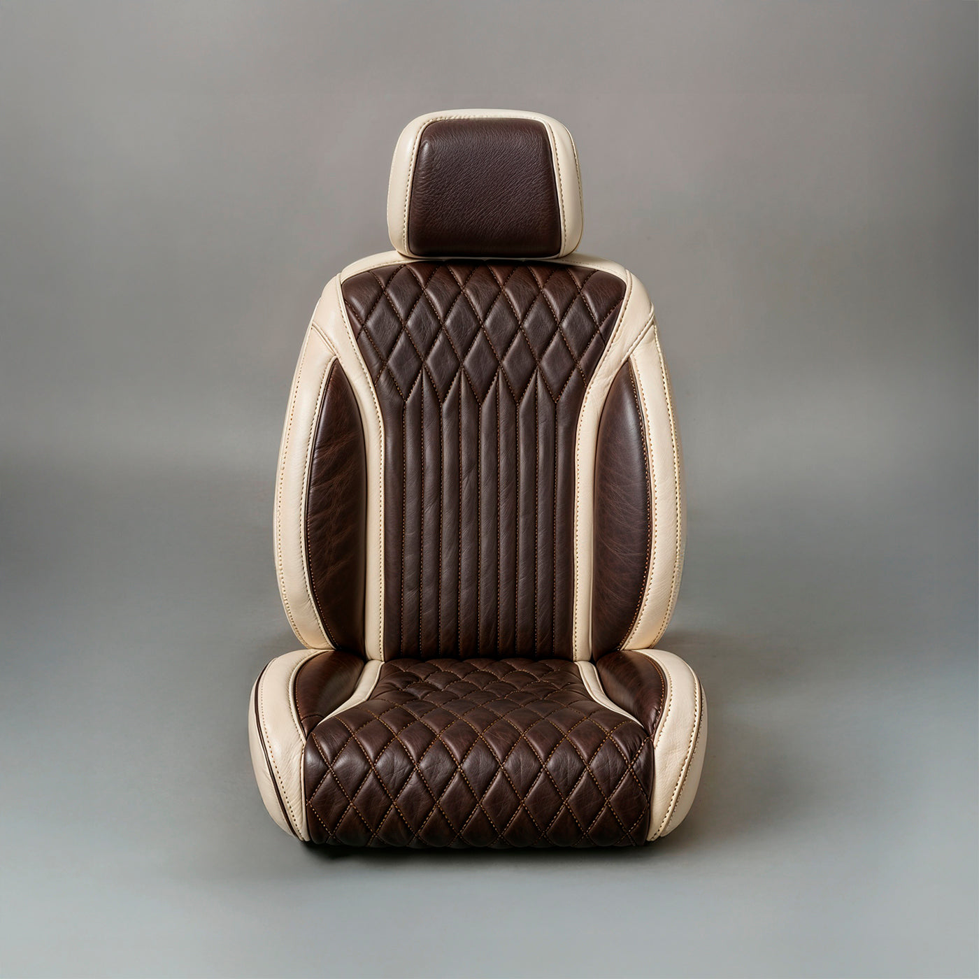 Diamond Chevron Stitching Brown