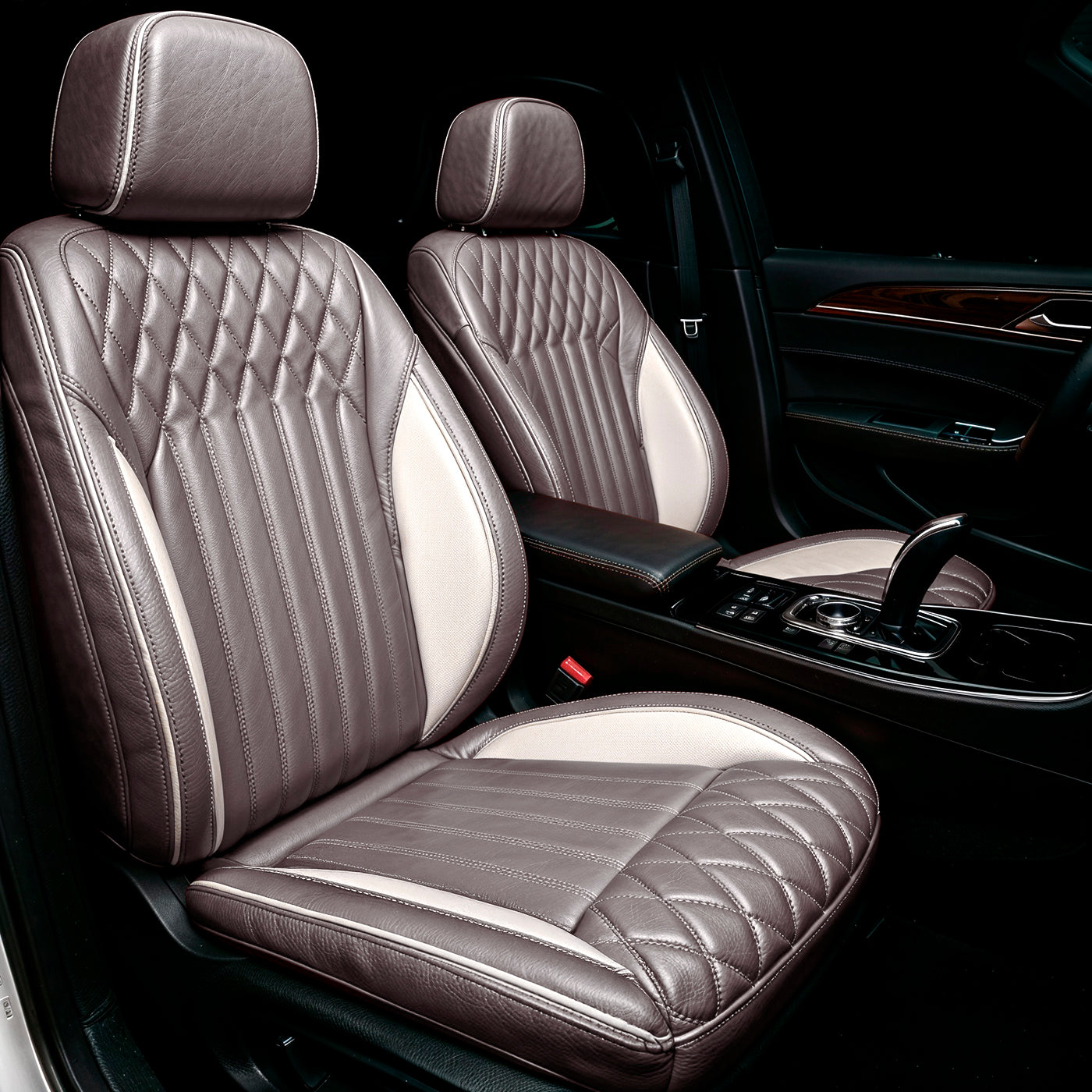 Diamond Chevron Stitching Gray