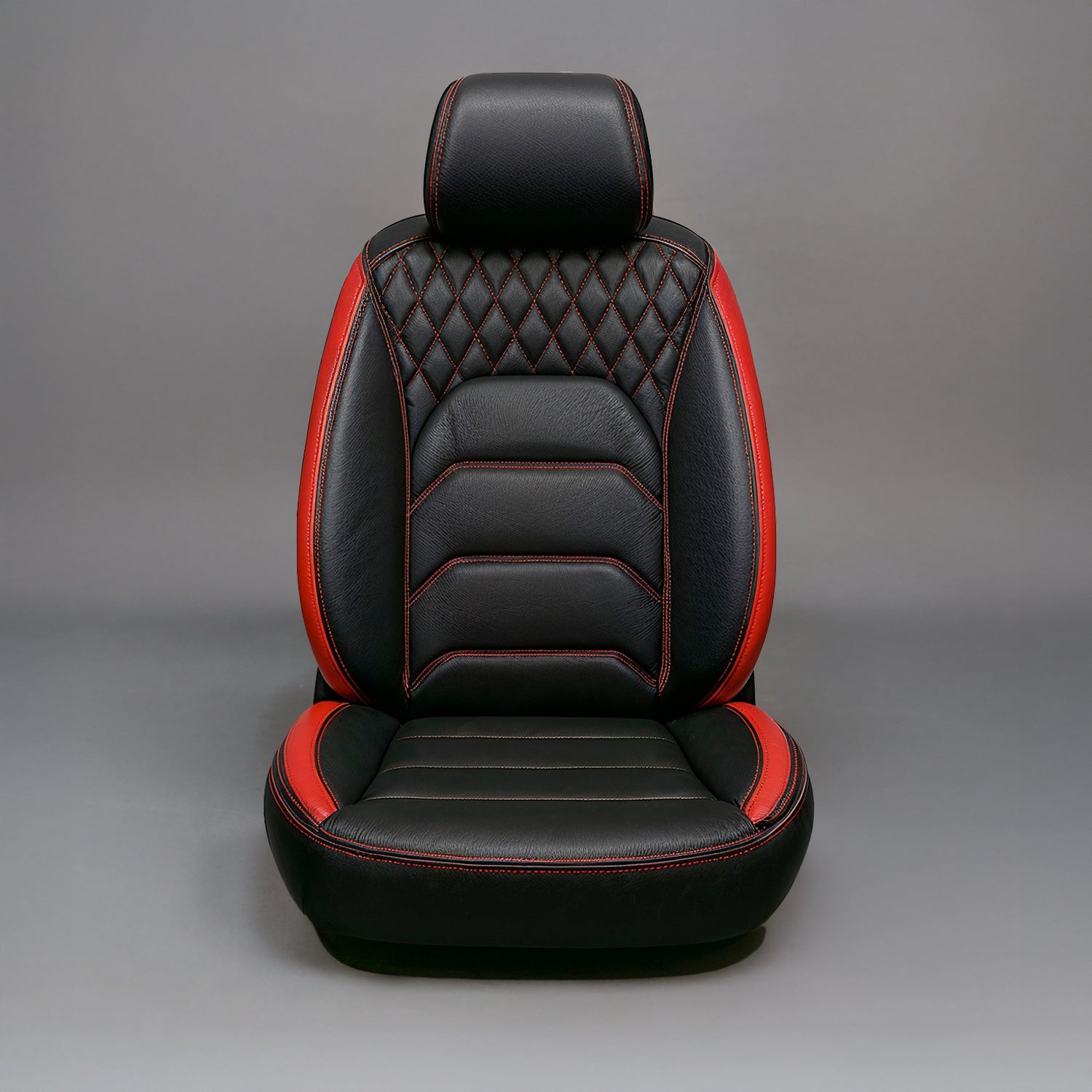 Horizontal Ribbed Pattern Black and Red Line