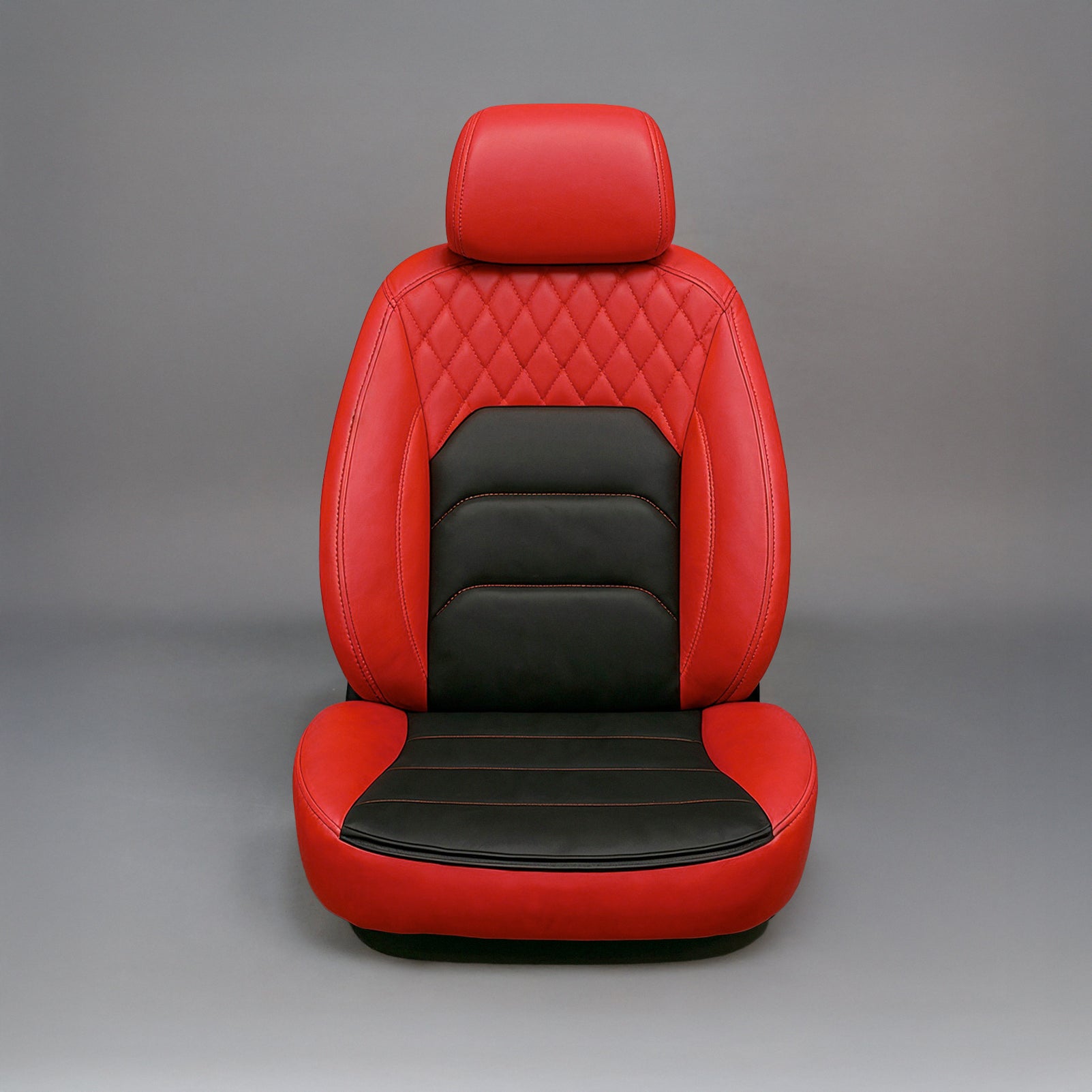 Horizontal Ribbed Pattern Black&Red