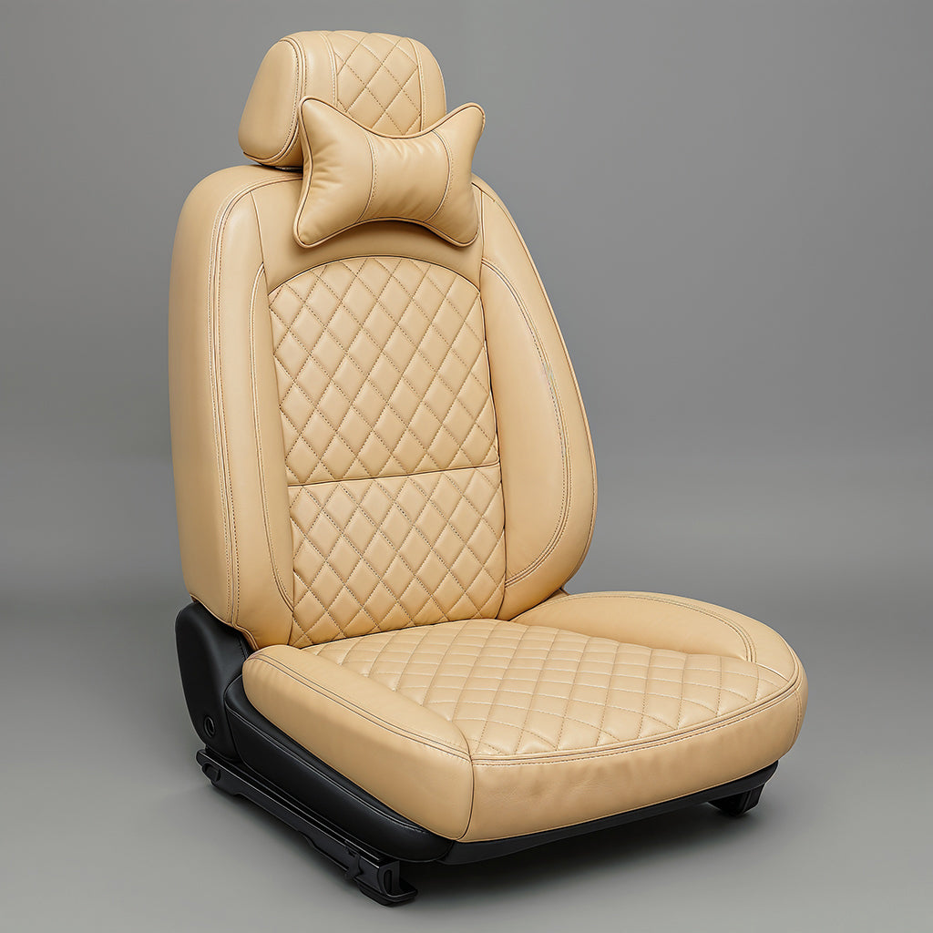 Diamond Quilted Pattern Beige