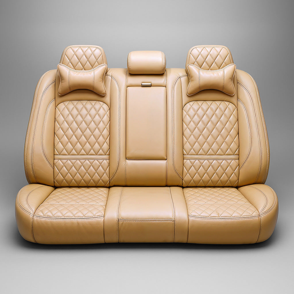 Diamond Quilted Pattern Beige