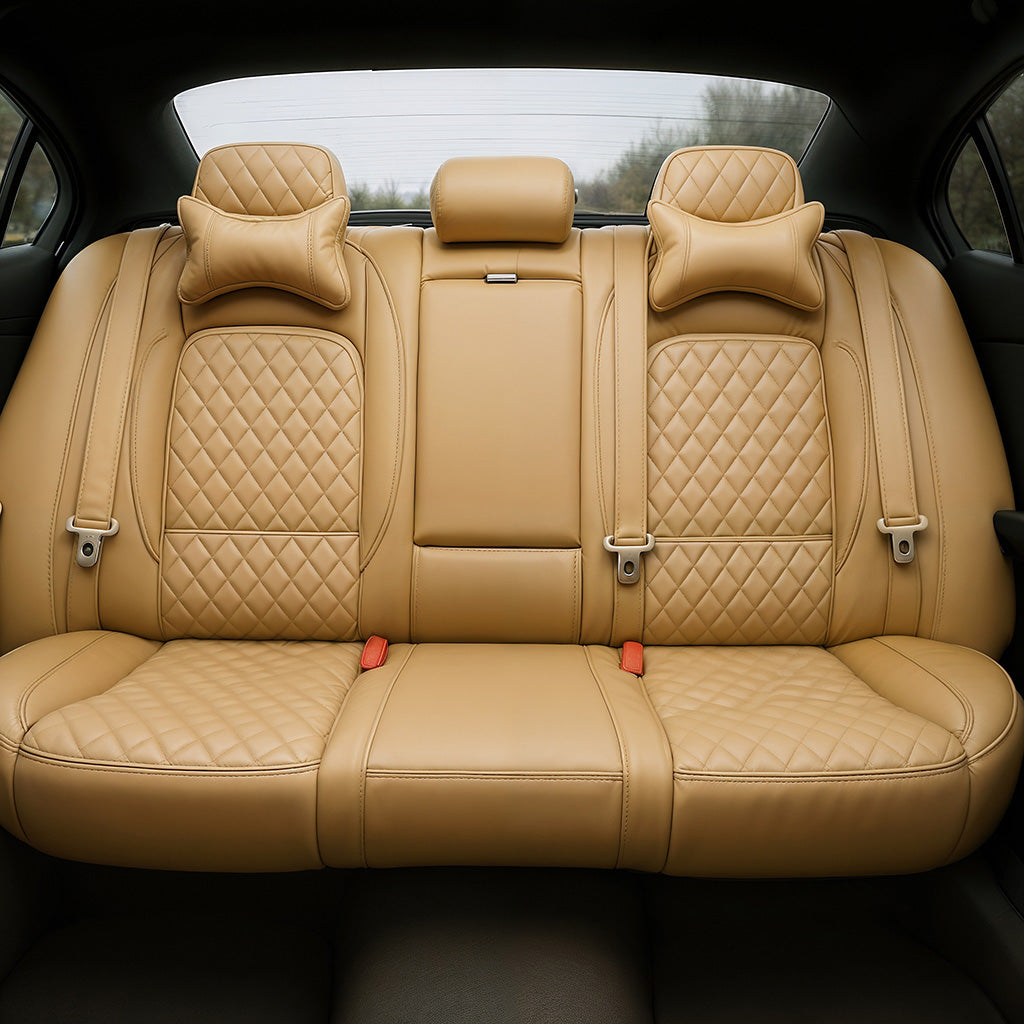 Diamond Quilted Pattern Beige