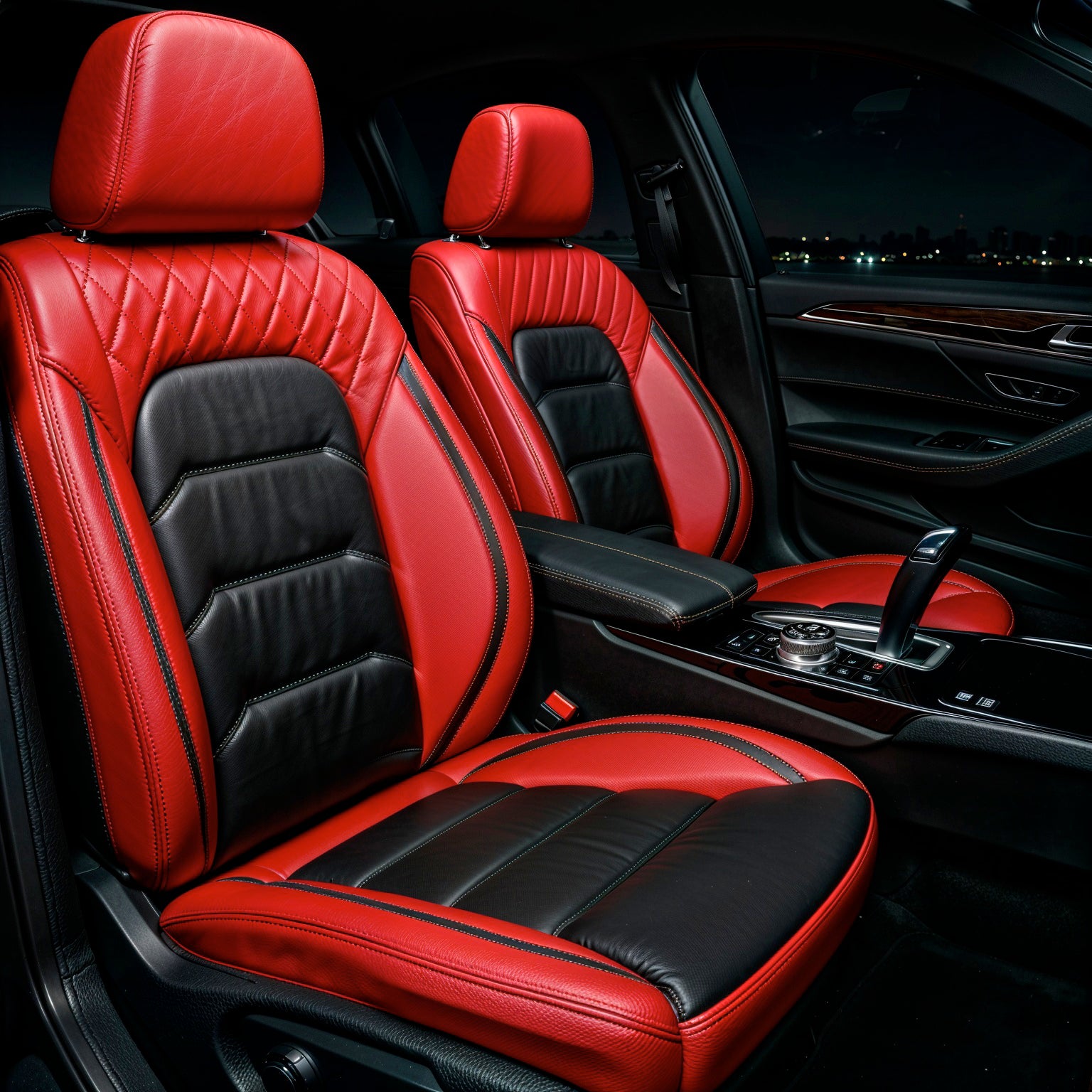 Horizontal Ribbed Pattern Black&Red