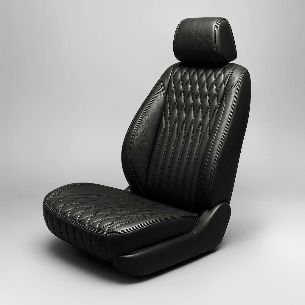 Diamond Chevron Stitching Black