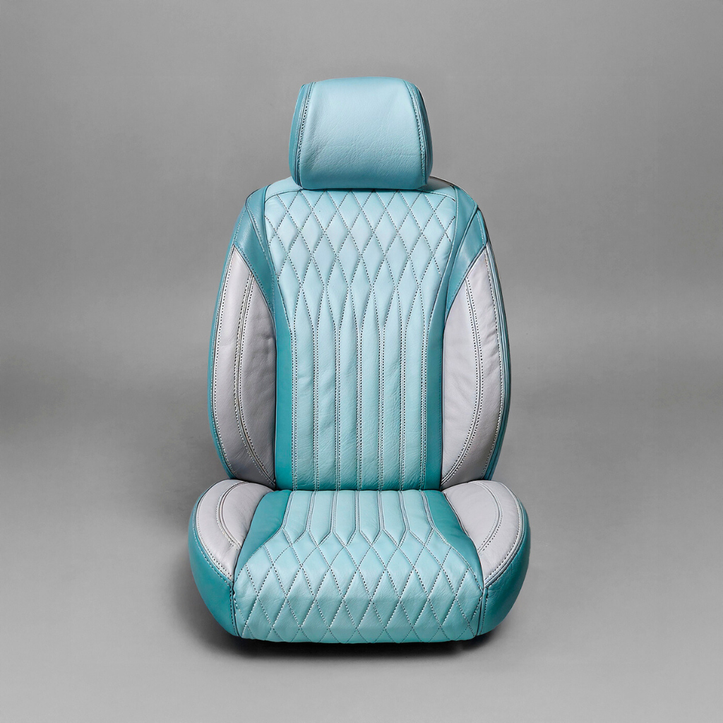 Diamond Chevron Stitching Blue