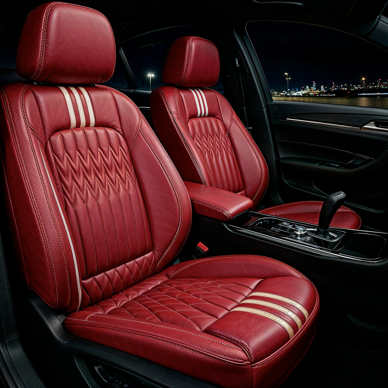 Wave Diamond Stitch Red