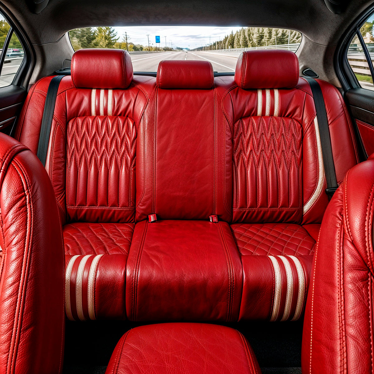 Wave Diamond Stitch Red