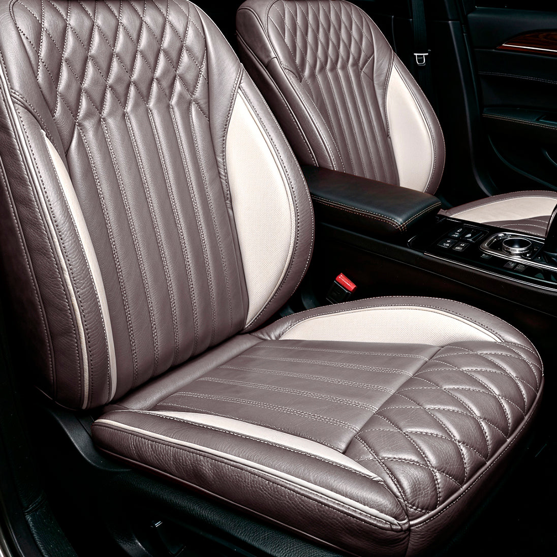 Diamond Chevron Stitching Gray