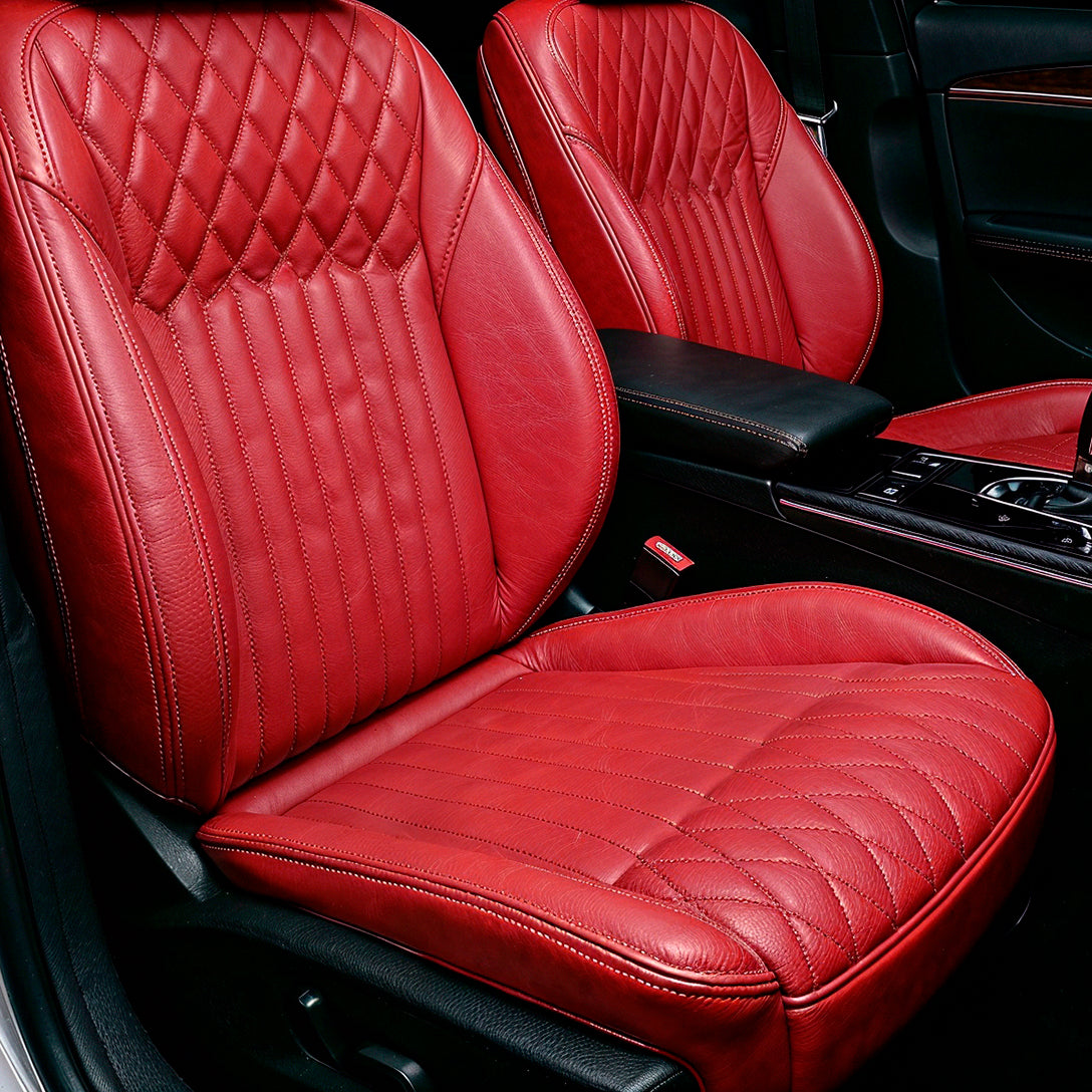 Diamond Chevron Stitching Red