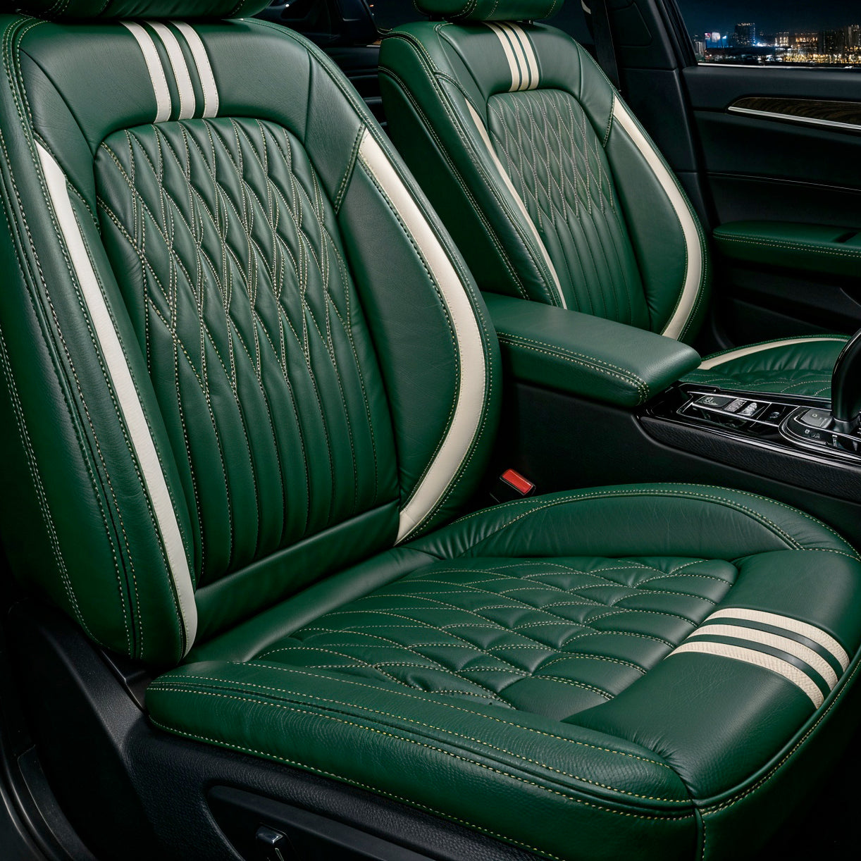 Wave Diamond Stitch Green