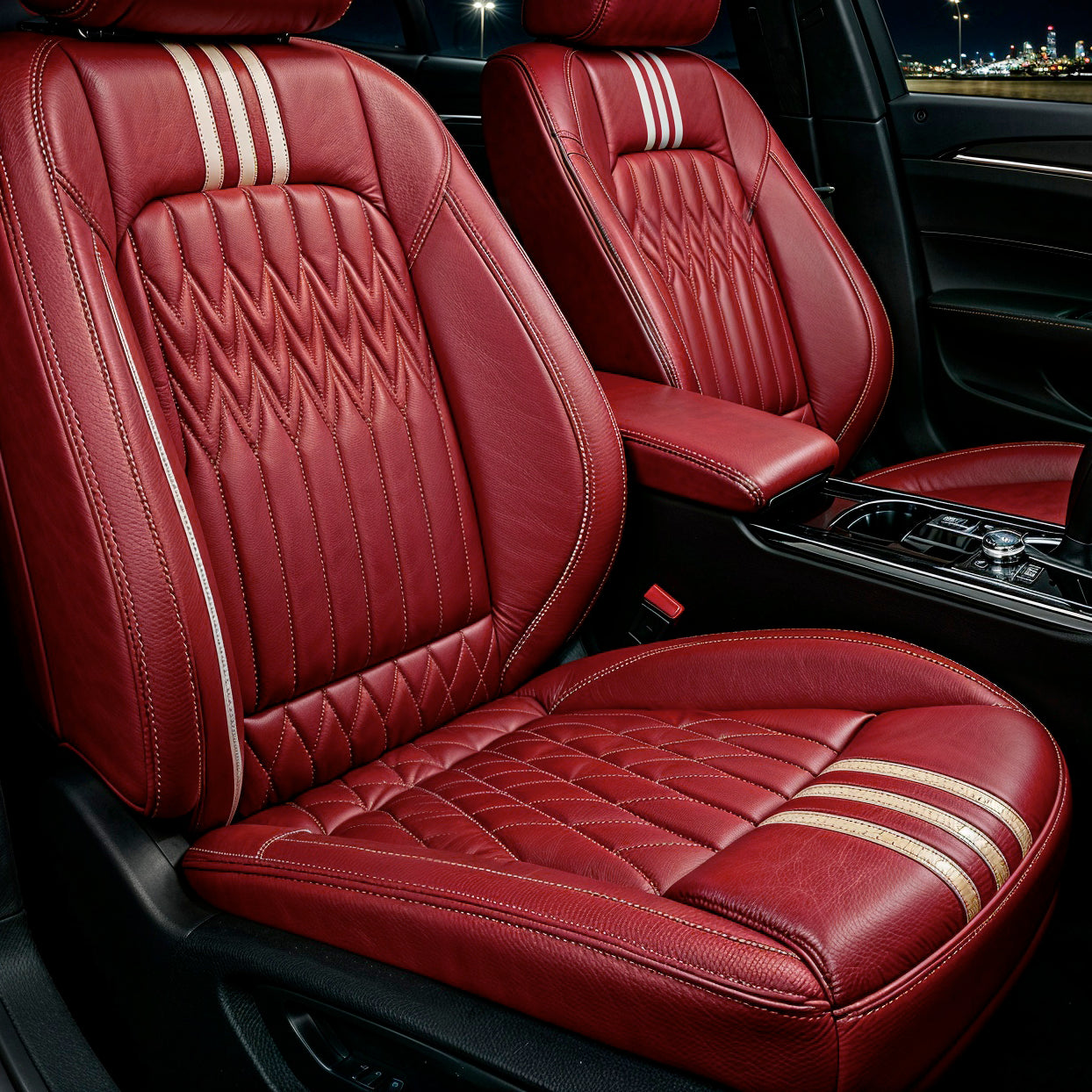 Wave Diamond Stitch Red