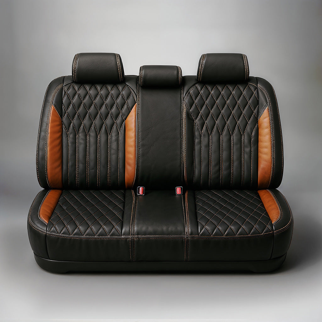 Diamond Chevron Stitching Brown&Black