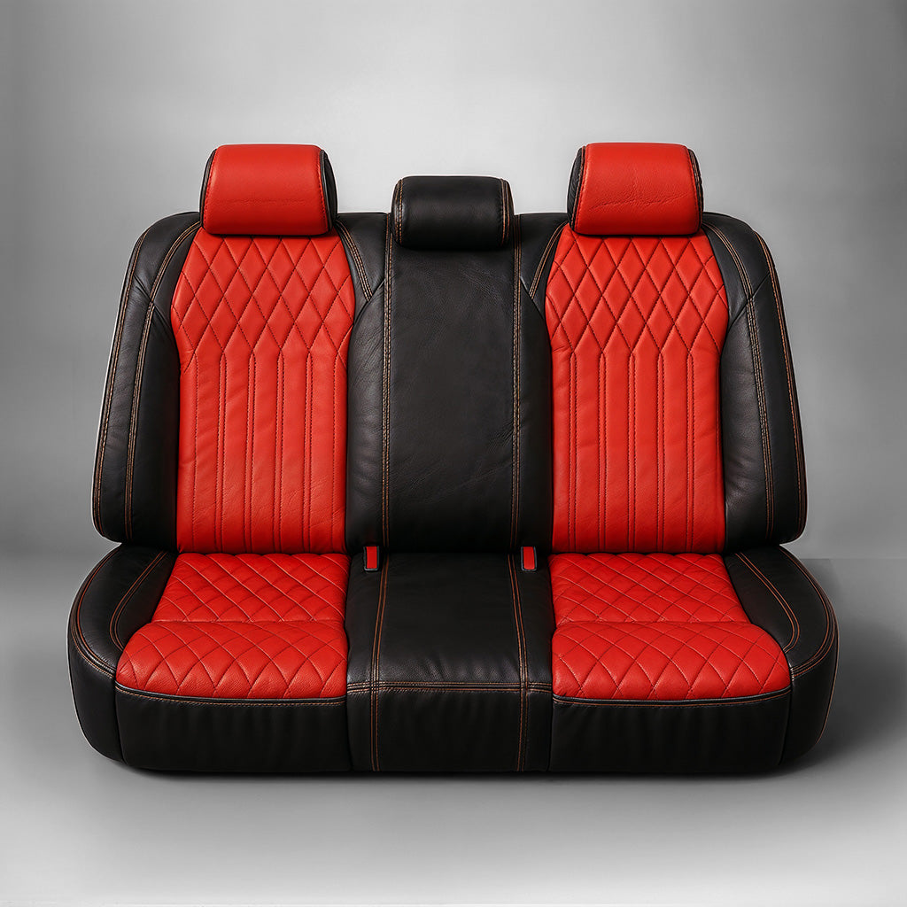 Diamond Chevron Stitching Red&Black