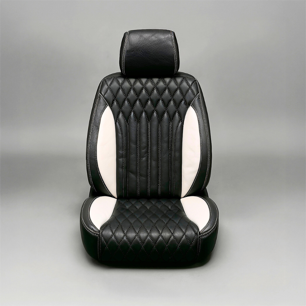 Diamond Chevron Stitching Black&White