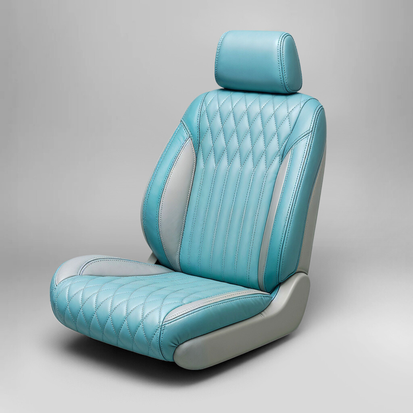 Diamond Chevron Stitching Blue