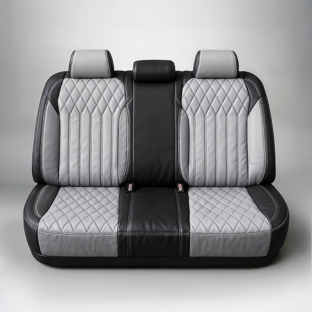Diamond Chevron Stitching  Grey&Black