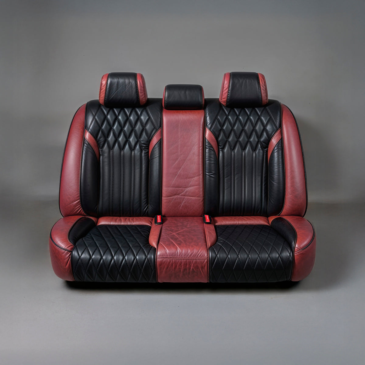 Diamond Chevron Stitching Wine red