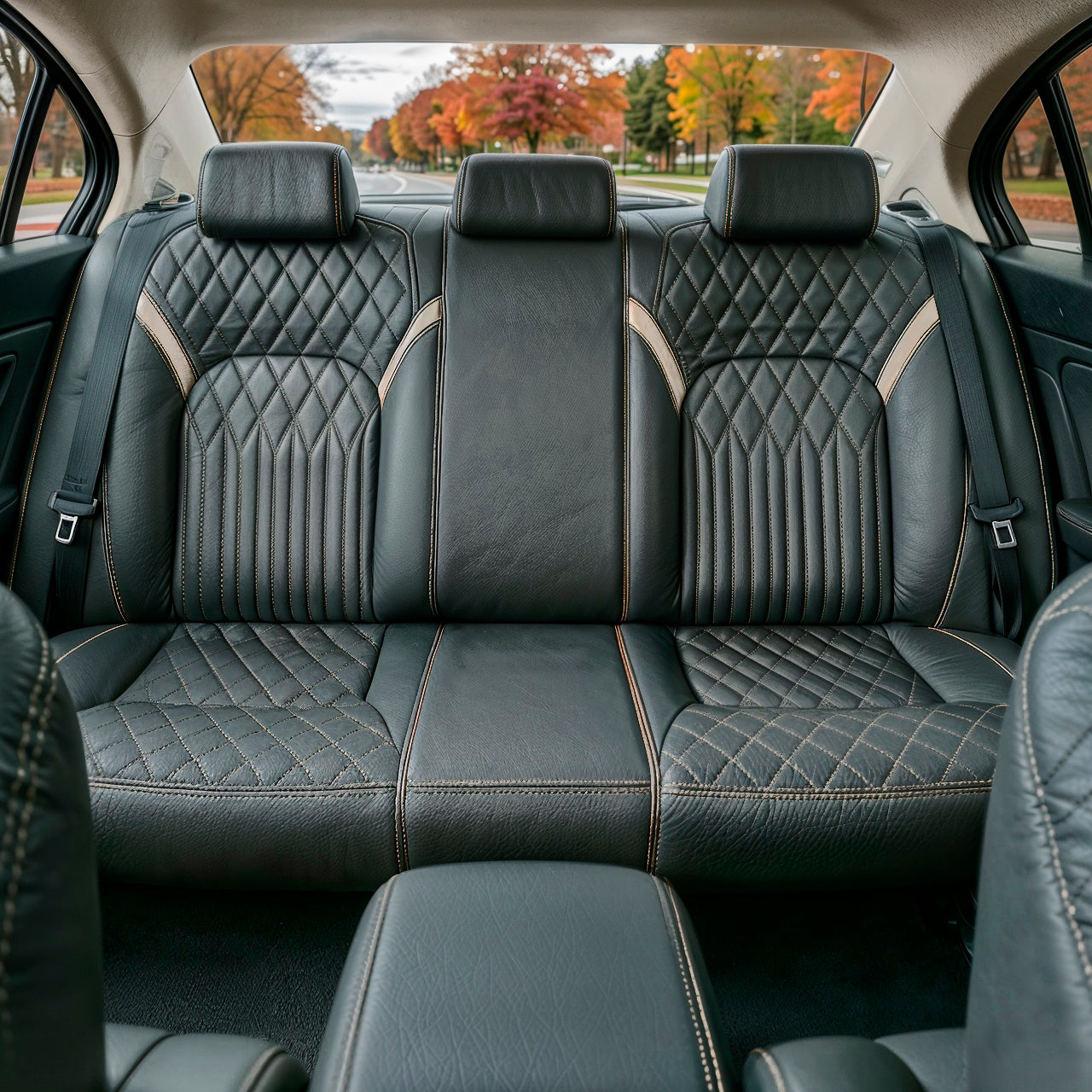 Diamond Chevron Stitching Gray