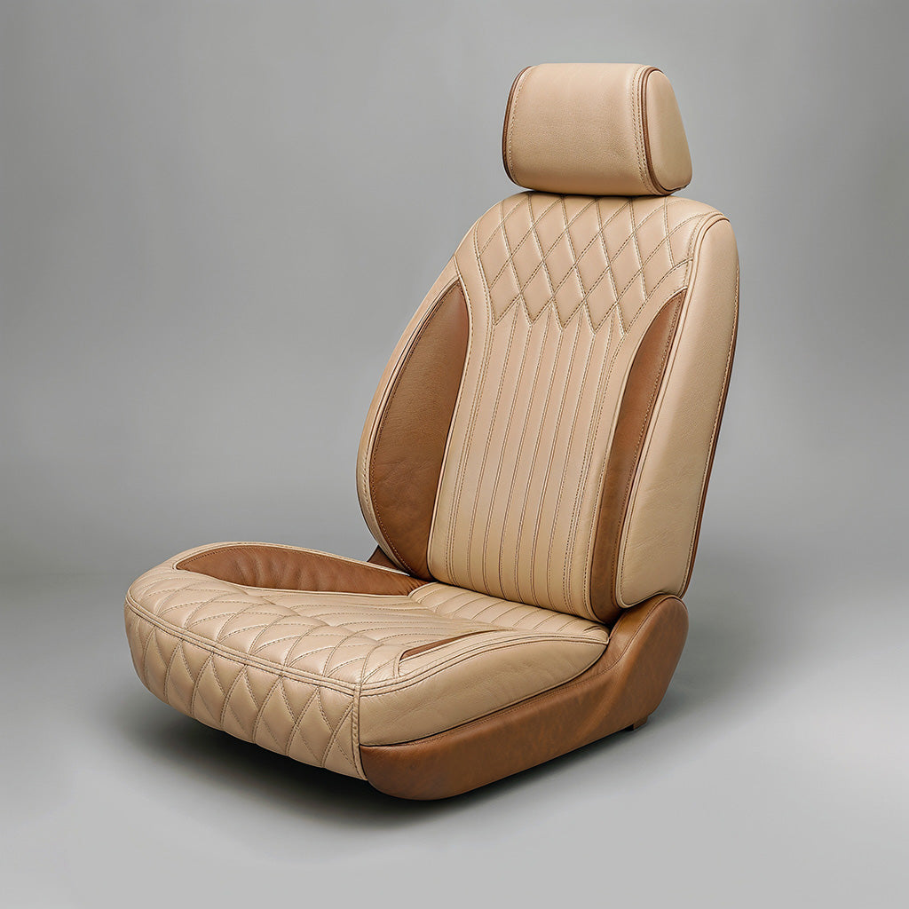 Diamond Chevron Stitching Beige