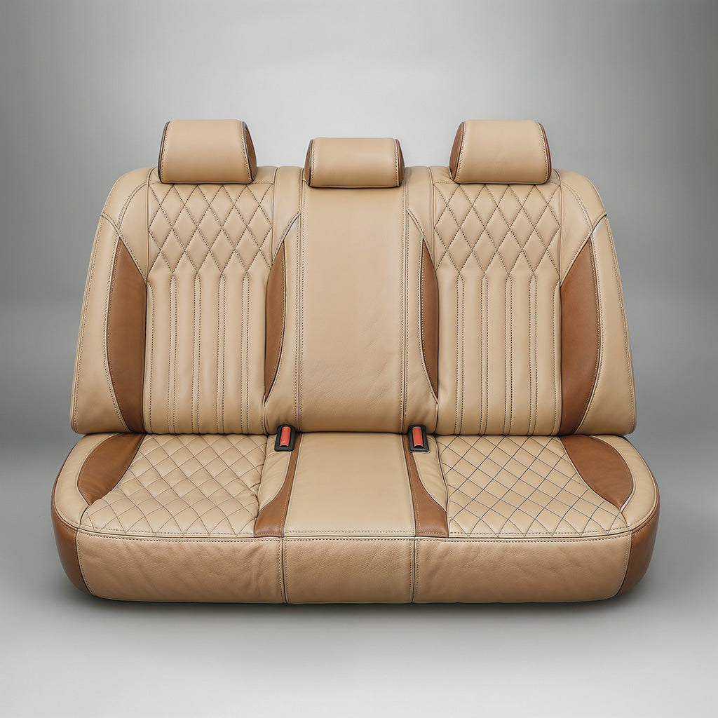 Diamond Chevron Stitching Beige