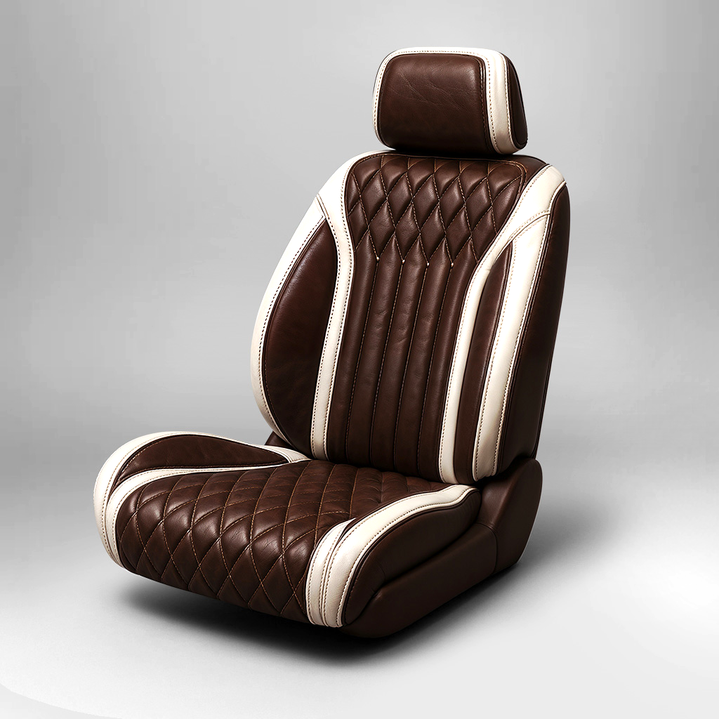 Diamond Chevron Stitching Brown