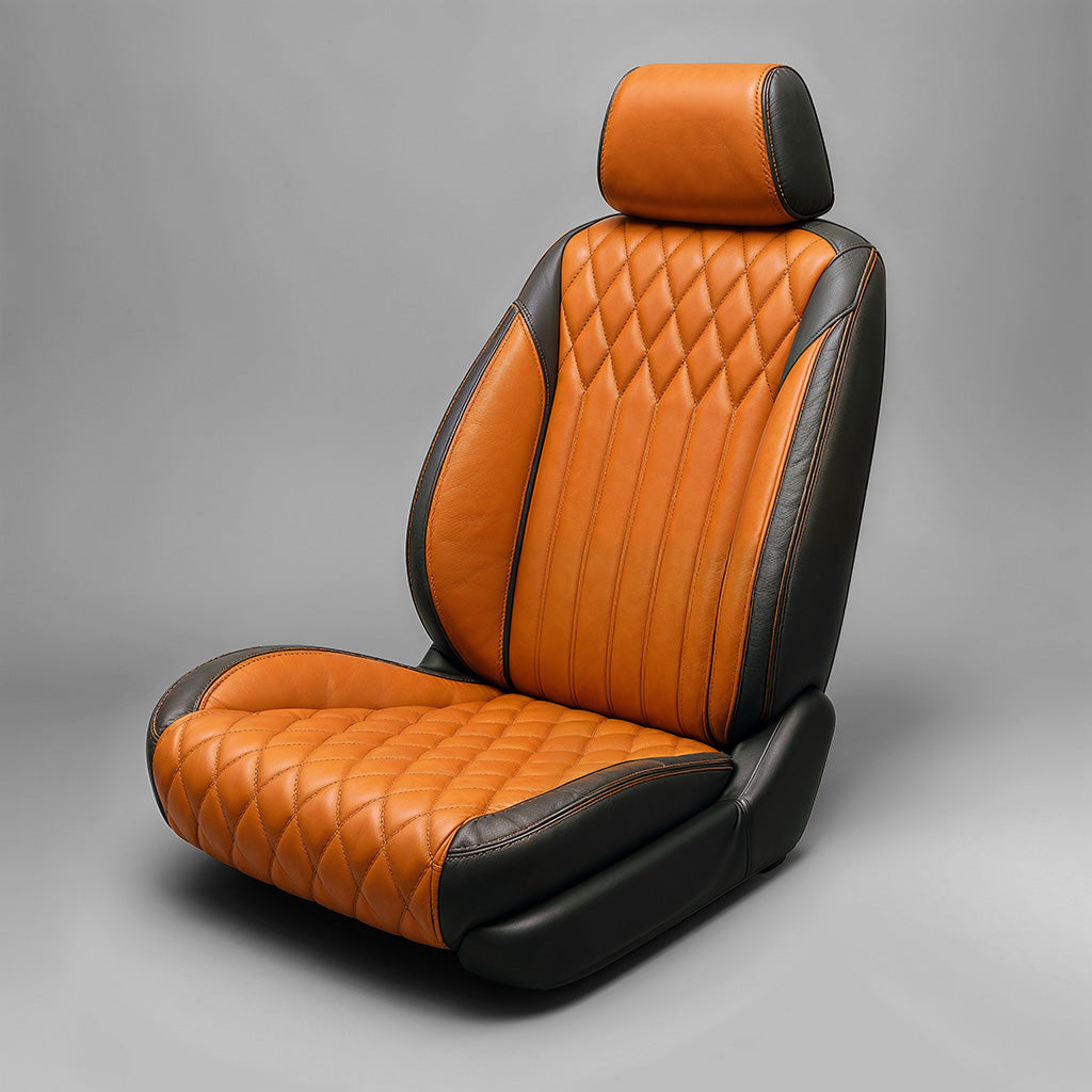 Diamond Chevron Stitching Orange