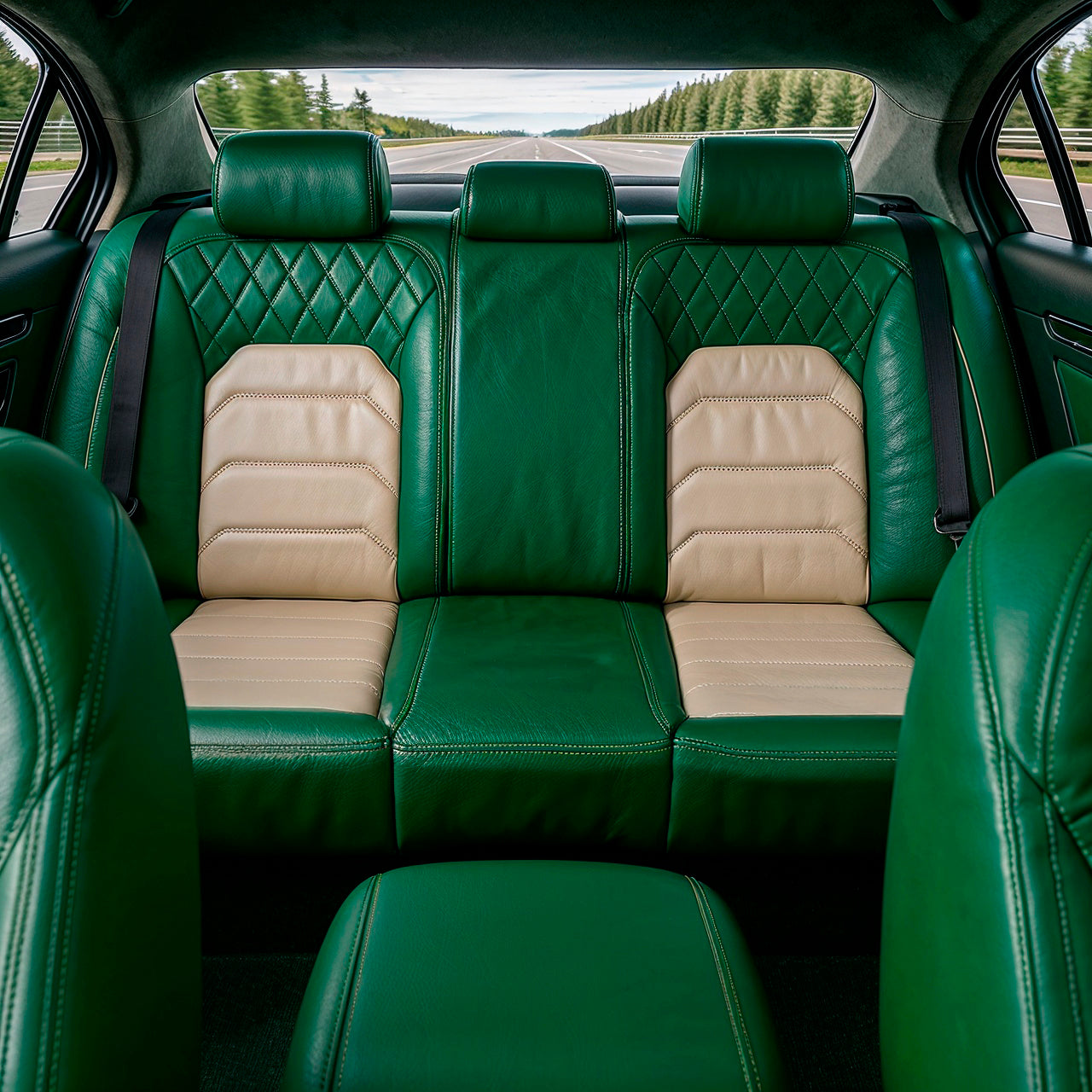 Horizontal Ribbed Pattern Green