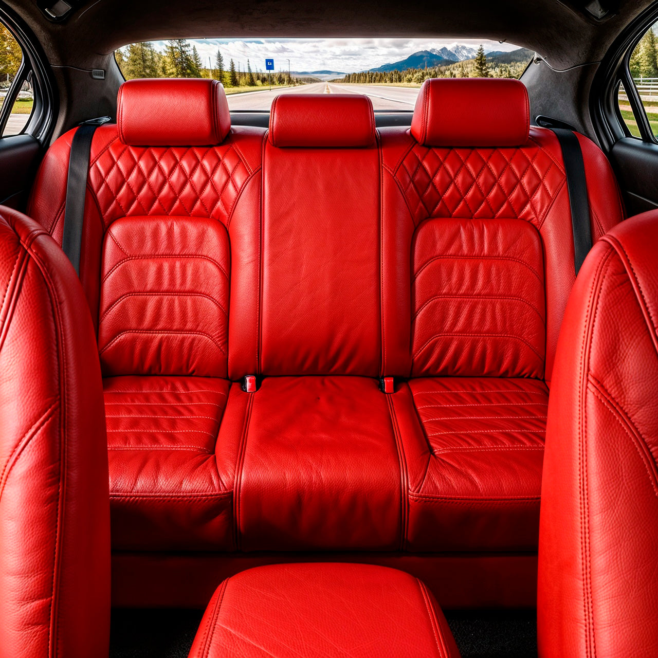 Horizontal Ribbed Pattern Red