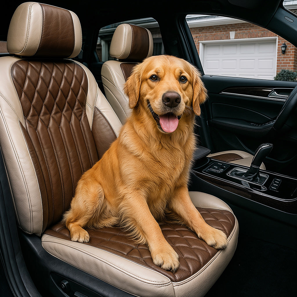 Diamond Chevron Stitching Brown