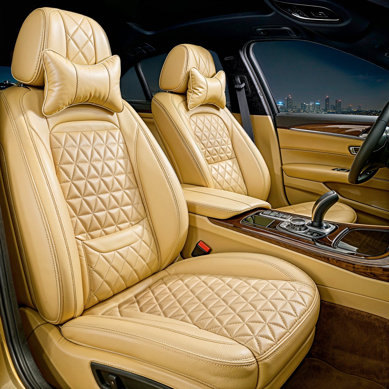 Diamond Quilted Pattern Beige