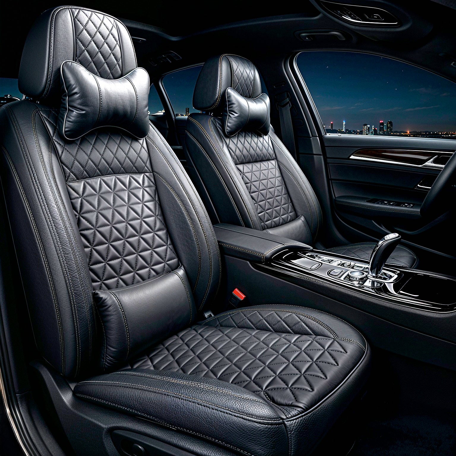 Diamond Quilted Pattern Black