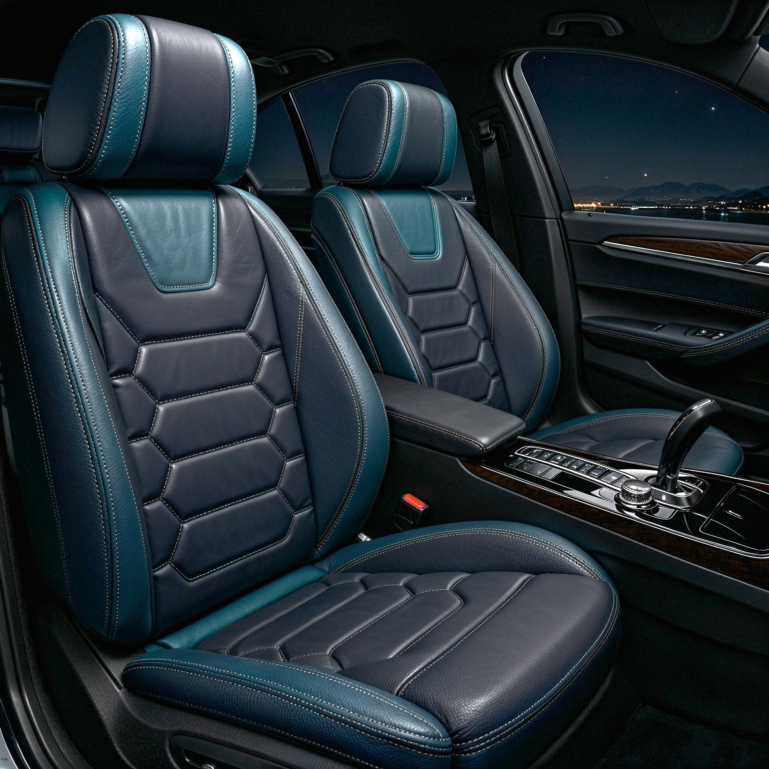 Hexagonal Quilting - Water Proof Blue