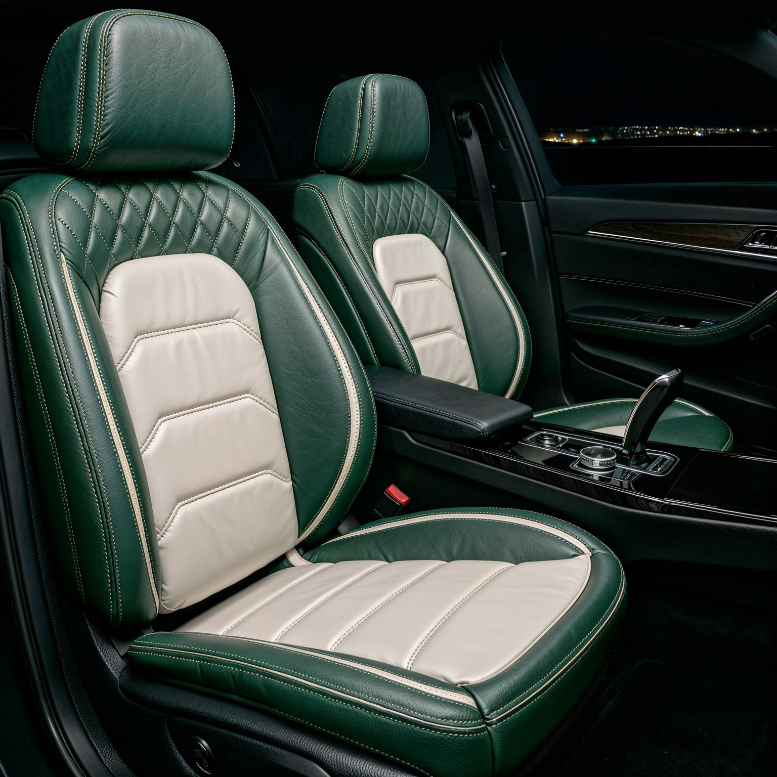 Horizontal Ribbed Pattern Green