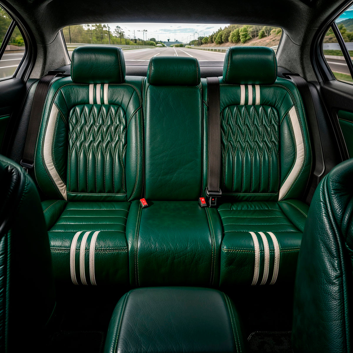 Wave Diamond Stitch Green