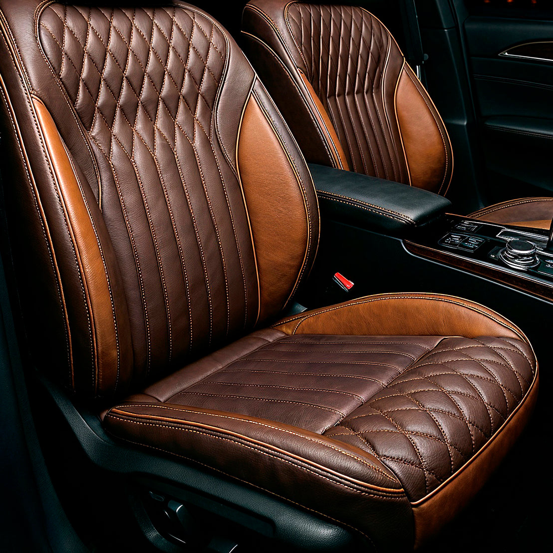 Diamond Chevron Stitching Coffee