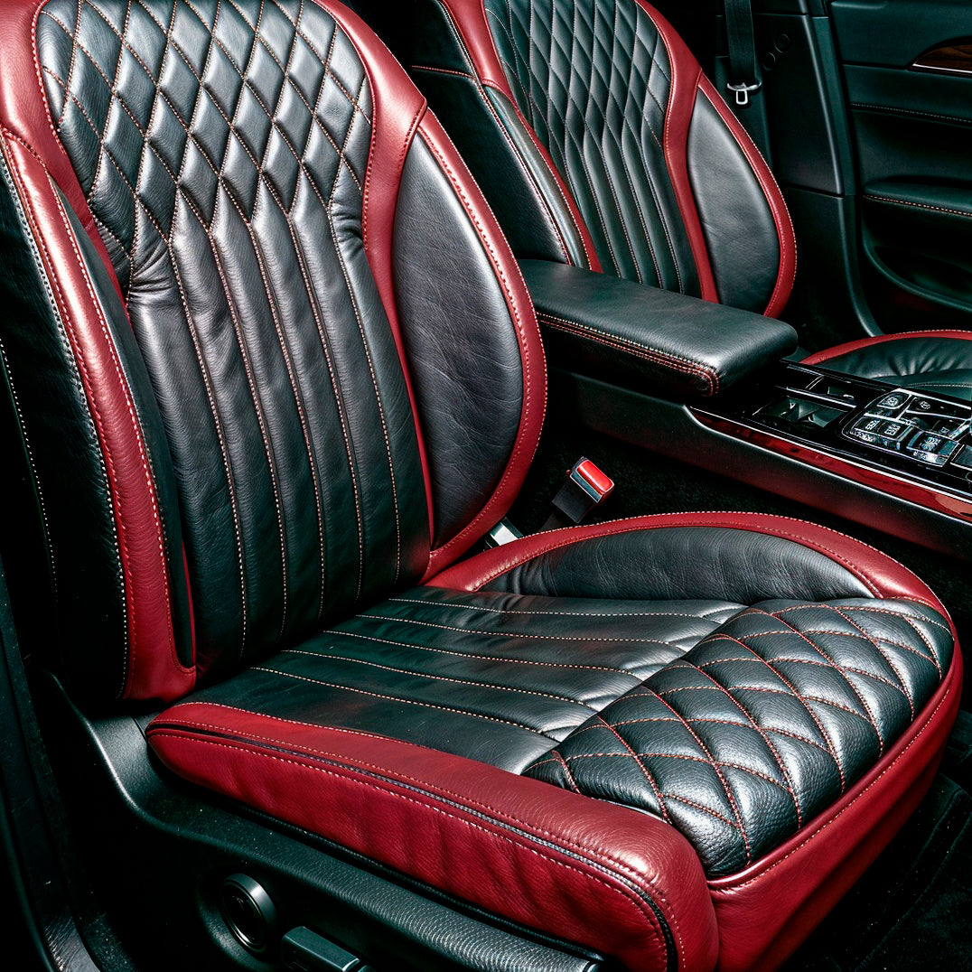 Diamond Chevron Stitching Wine red