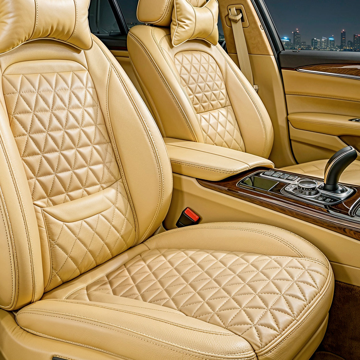 Diamond Quilted Pattern Beige