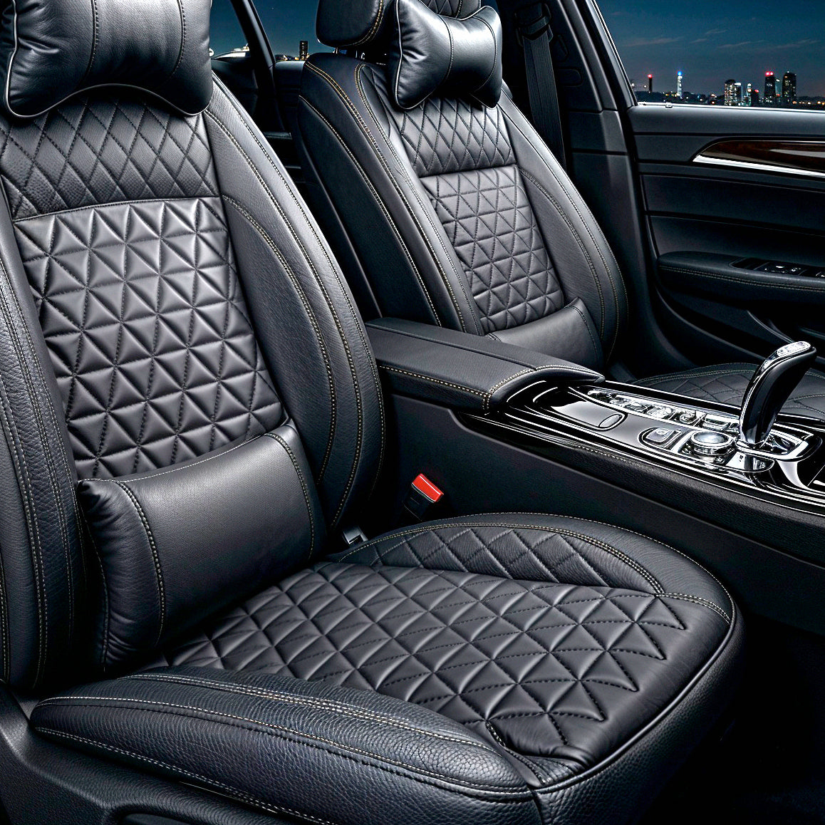 Diamond Quilted Pattern Black