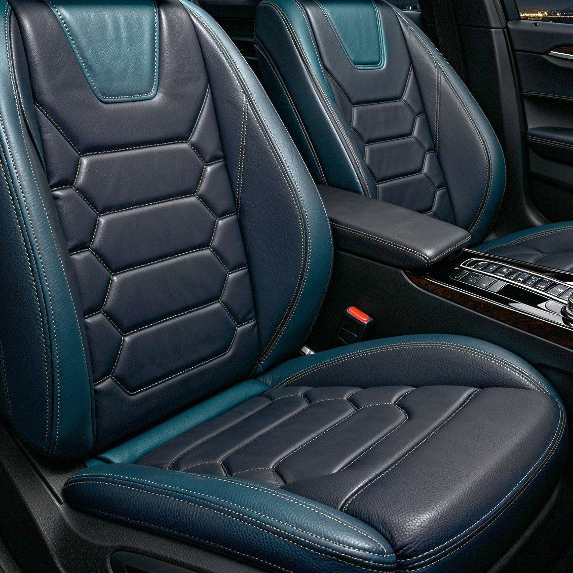 Hexagonal Quilting - Water Proof Blue