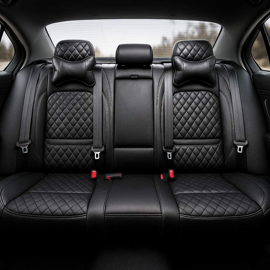 Diamond Quilted Pattern Black